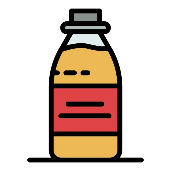 Vetor de contorno de cor ícone garrafa de leite — Vetor de Stock
