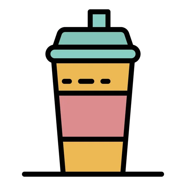 Lapte shaker sticla pictograma culoare contur vector — Vector de stoc
