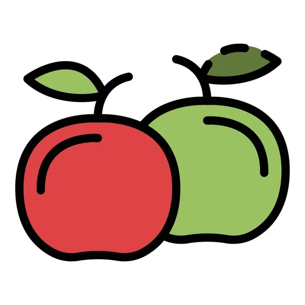 Apple pictogram kleur overzicht vector — Stockvector