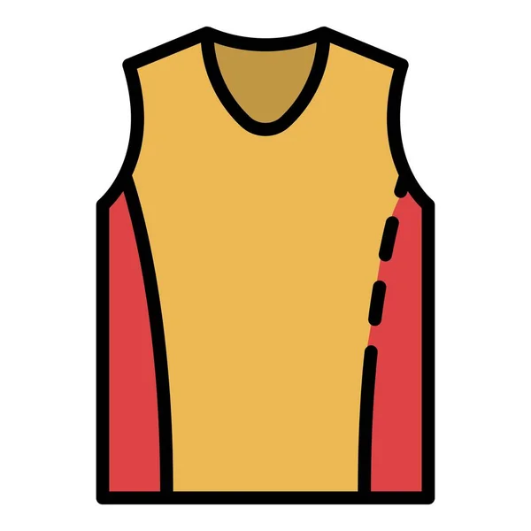 Basketballweste Symbol Farbe Umrissvektor — Stockvektor