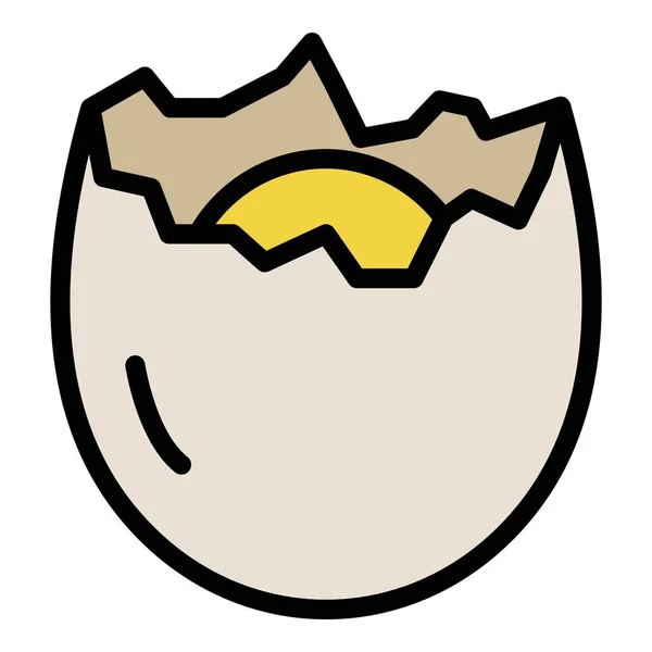 Cracked huevo icono color contorno vector — Vector de stock