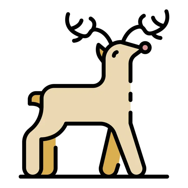 Wild Hirsch Symbol Farbe Umrissvektor — Stockvektor