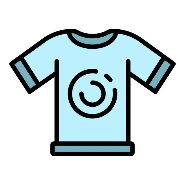 Ciclismo icono camiseta color contorno vector — Vector de stock