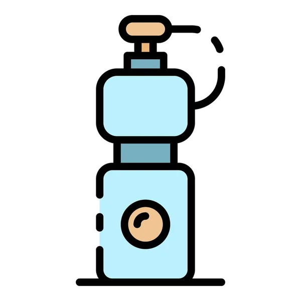 Ciclismo botella de agua icono color contorno vector — Vector de stock
