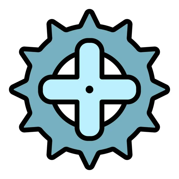 Bike chainwheel icon color outline vector — Stock Vector