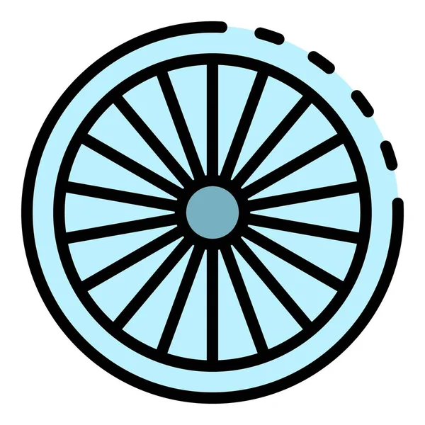 自行车轮子图标颜色轮廓矢量 — 图库矢量图片