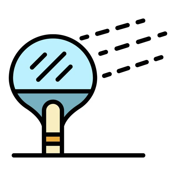 Ping pong peddel pictogram kleur omtrek vector — Stockvector