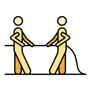 Savaş simgesi çekme renk ana hatları vektörü