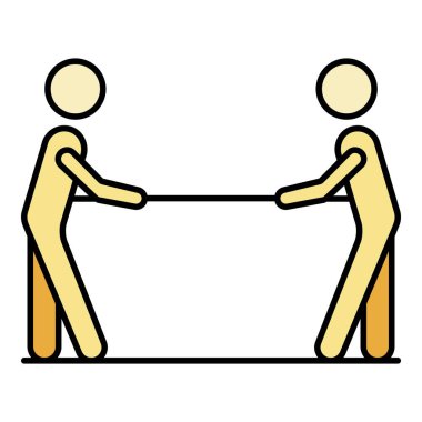 Savaş simgesinin çekişmesi renk ana hatları vektörü