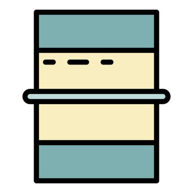 Voleybol sahası üst görünüm simgesi renk çizgisi vektörü