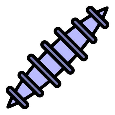 Düz dikiş simgesi renk dış hat vektörü