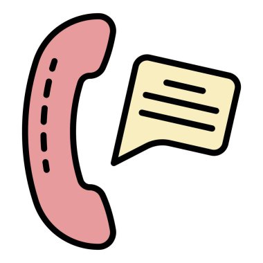 İş çağrısı simgesi renk ana hatları vektörü