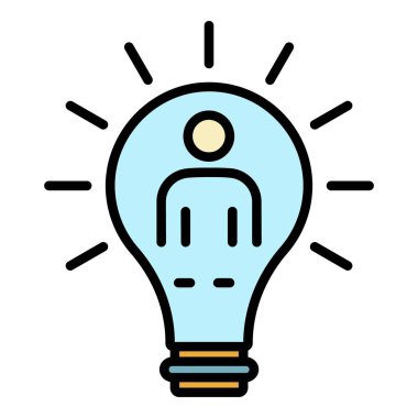 Yeni işe alma fikri simgesi renk ana hatları vektörü