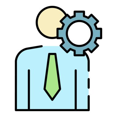 İş adamı simgesi rengi ana hatları vektörü