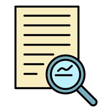 İş belgesi simgesi renk özet vektörünü ara