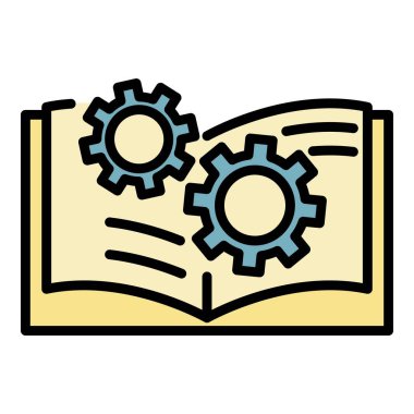 Dişli kullanıcı kılavuzu renk ana hatları vektörü