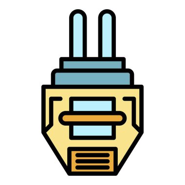 Anti-mite elektrik dolgu simgesi renk ana hatları vektörü