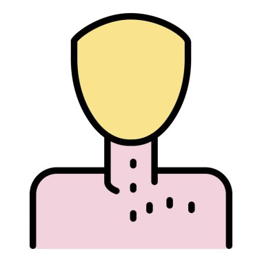 Boyun simgesi renk ana hatları vektöründe Mite