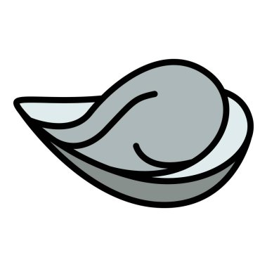 Yumuşakça simgesi renk ana hatları vektörü