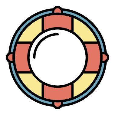 Lifebuoy simgesi renk ana hatları vektörü