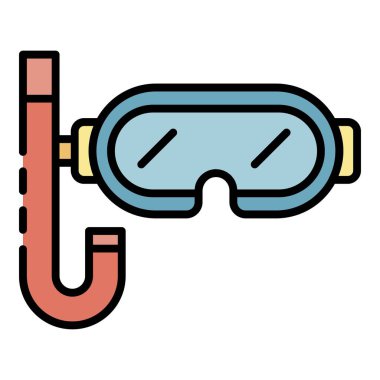 Dalış maskesi renk ana hatları vektörü