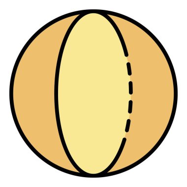 Plaj topu simgesi renk ana hatları vektörü