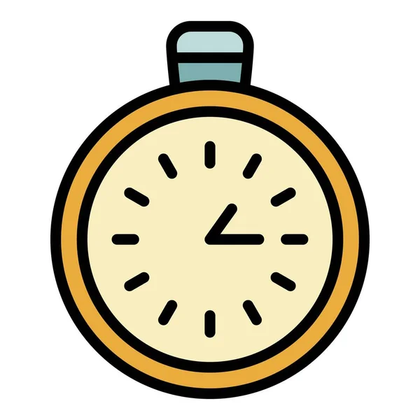 Stopwatch chronometer pictogram kleur omtrek vector — Stockvector