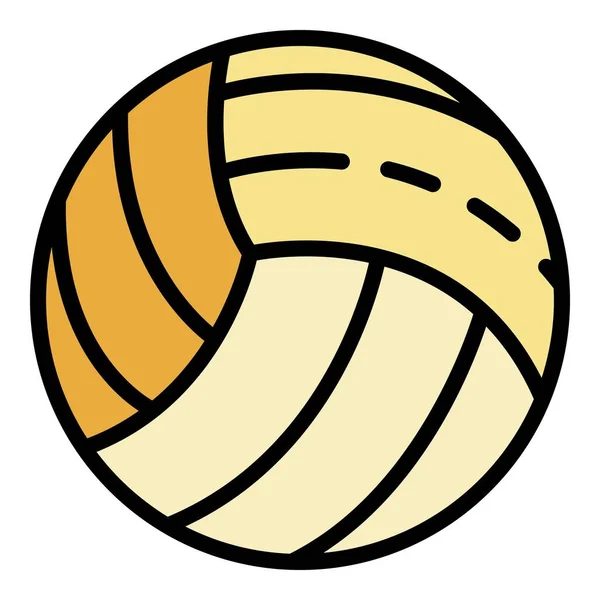 Weiße Volleyball-Symbol Farbe Umrissvektor — Stockvektor