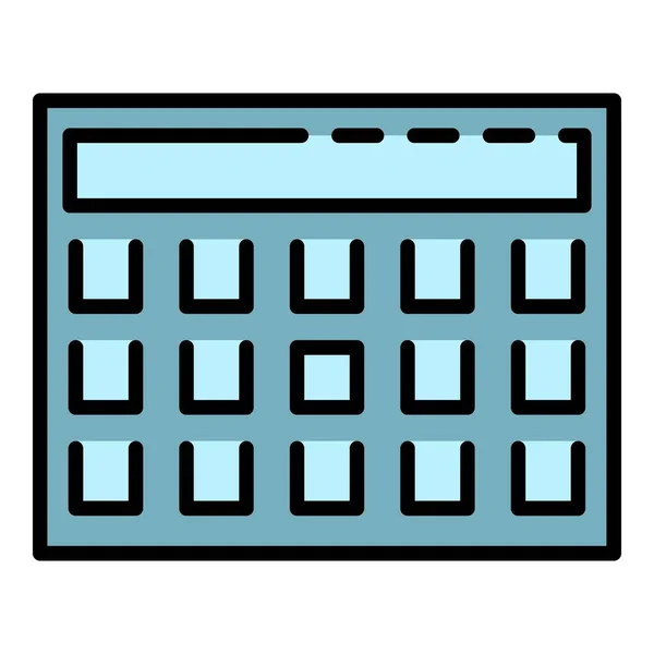 Office calculator icon color outline vector — Stock Vector