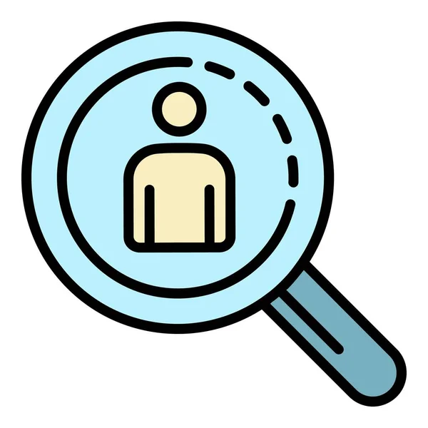 Magnify recruitment glass icon color outline vector — Stock Vector