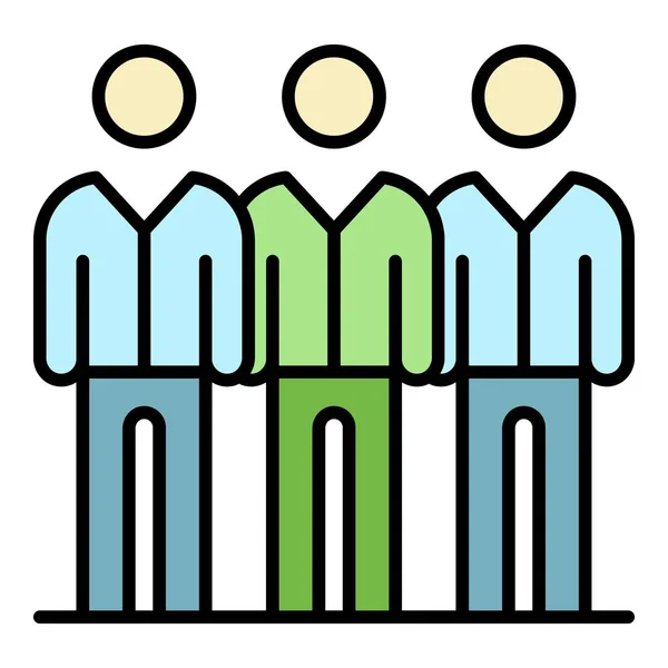 Groupe de personnes d'entreprise icône couleur contour vecteur — Image vectorielle