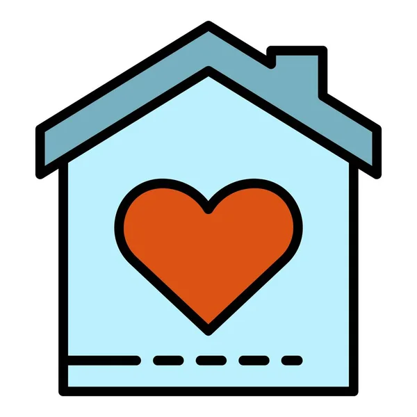 Charity House Symbol Farbe Umrissvektor — Stockvektor