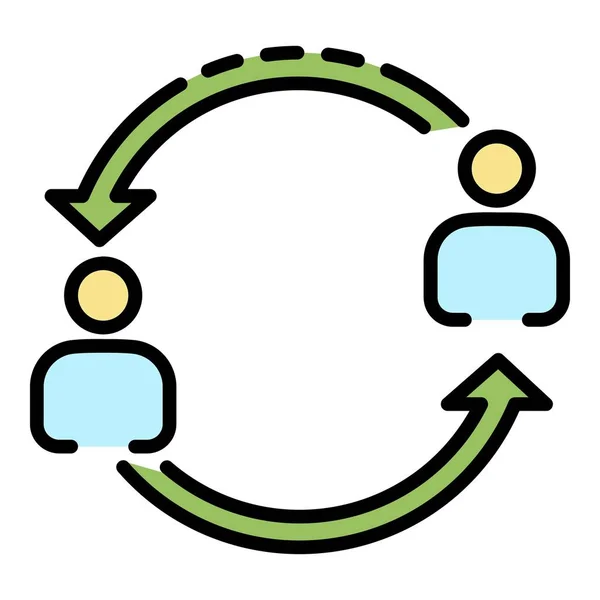 Aidez-vous mutuellement icône couleur contour vecteur — Image vectorielle