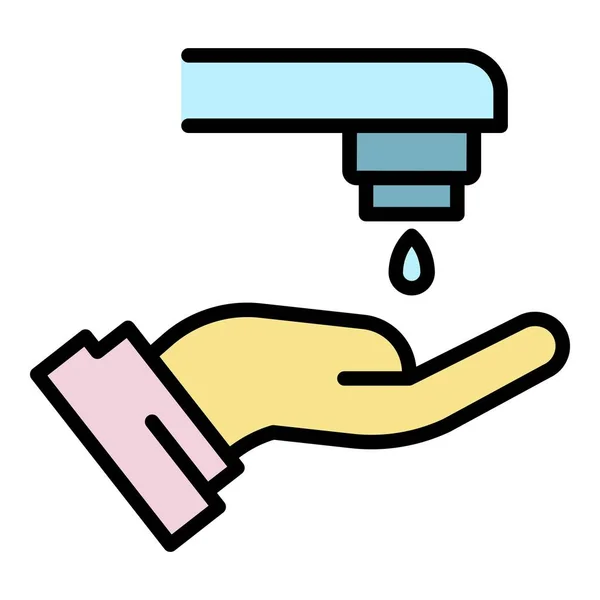 Laver les mains icône couleur contour vecteur — Image vectorielle