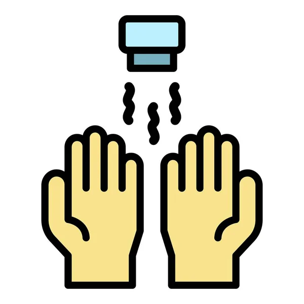 Suché ruce ikona barva obrysu vektor — Stockový vektor