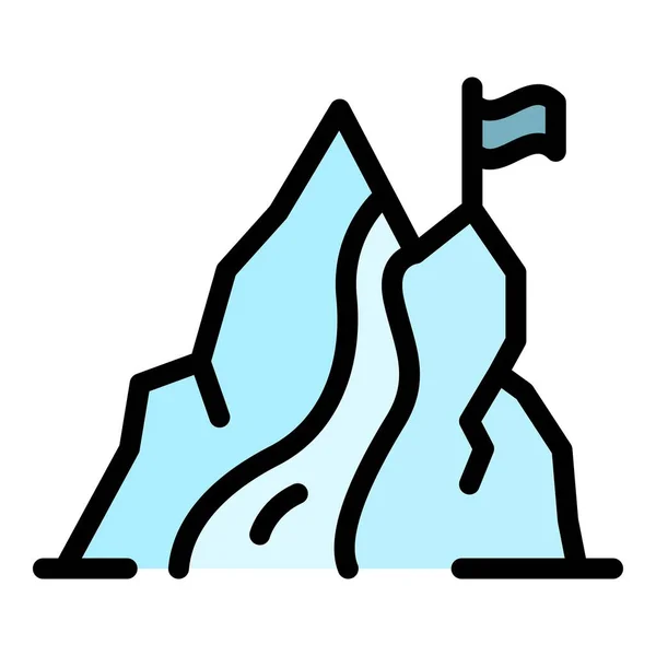 Mountain cascade pictogram kleur omtrek vector — Stockvector