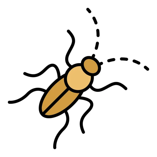 Icono de cucaracha color contorno vector — Vector de stock