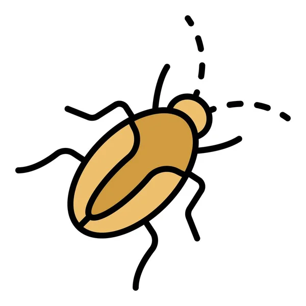 Insecto cucaracha icono color contorno vector — Archivo Imágenes Vectoriales