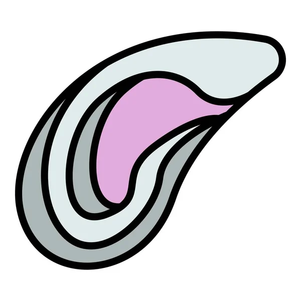 Muscheln Symbol Farbe Umrissvektor — Stockvektor