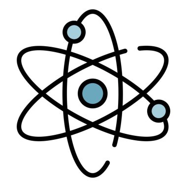 Elektron hareket simgesi renk dış hat vektörü