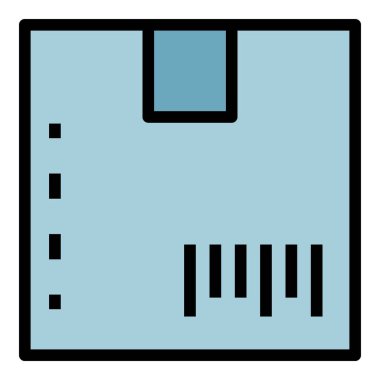 Kutu simgesi renk ana hatları vektöründeki barkod