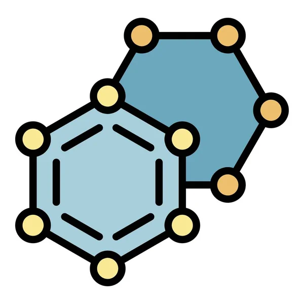 Molecular icono compuesto color contorno vector — Vector de stock