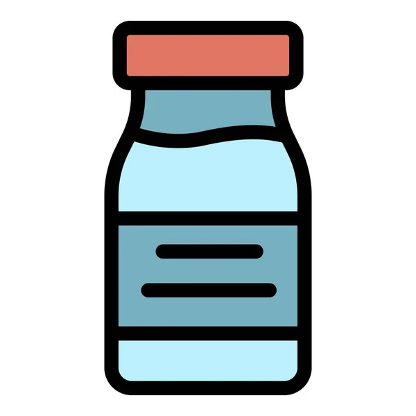 Medicijn fles pictogram kleur omtrek vector — Stockvector