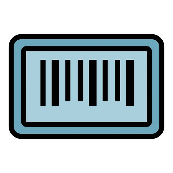 Vetor de contorno de cor de ícone de etiqueta de código de barras — Vetor de Stock