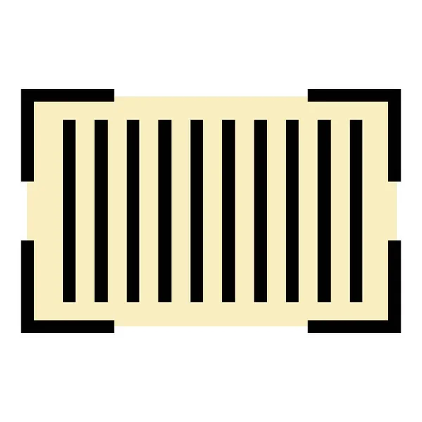Ícone de varredura de código de barras vetor de contorno de cor — Vetor de Stock