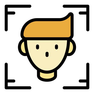 Kişinin tanımladığı simge rengi dış hat vektörü