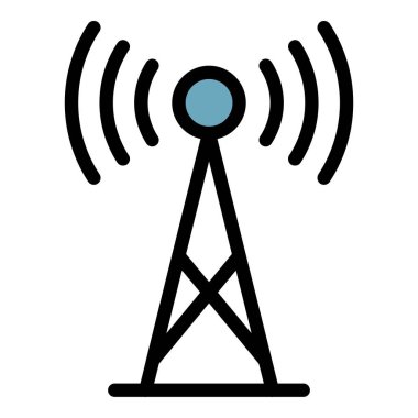 5G anten simgesi renk dış hat vektörü