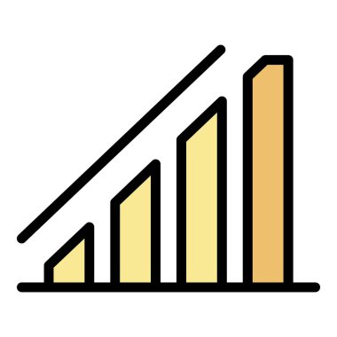 5G ağ sinyal gücü simgesi renk ana hatları vektörü