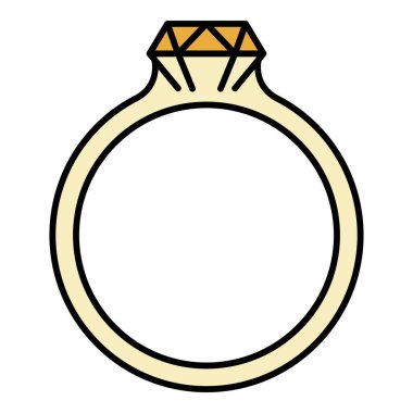 Zümrüt halka simgesi renk dış hat vektörü