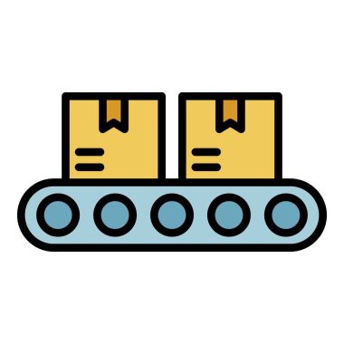 Taşıyıcı simgesi renk ana hatları vektöründeki özellikler